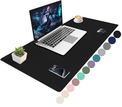 Niviy Schreibtischunterlage Leder XXL Mousepad 100X40CM | PU Office Mauspad Büro Tischunterlage, rutschfest, wasserdicht, Schreibunterlage für Büro Home Laptop Schwarz