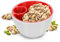 BAOFUYA Bols de Noix en Plastique, Plats de Collations Rondes à Double Couche avec Rangement de Coquille pour Collations aux Pistaches de Fruits Graines de Tournesol (Rouge)