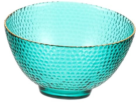 OHPHCALL Kreative Glasschale mit Hammerschlag Design Salatschüssel für Obst und Desserts Klare Glasqualität für Familienfeiern und Restaurants