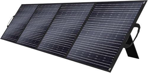 Panneau solaire portable 400 W 18 V, design pliable (12,5 kg), monocristallin à haute efficacité de 23,4 % pour stations d'énergie portables, pliable et durable, pour camping-cars, Camp