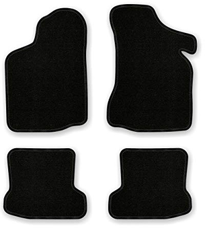Bär-AfC Auto Fußmatten Basic passend für VW Polo 6N 1994-1999, Autoteppiche Nadelvlies Schwarz, Rand Kettelung Schwarz, Set 4-teilig, VW04289