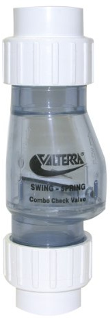 Valterra 200-CU15 Vanne anti-retour en PVC avec combinaison de ressorts, transparent, 1-1/2 Union