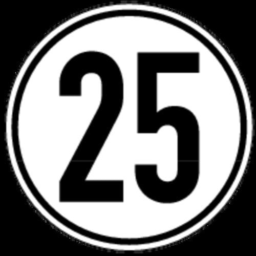 Aufkleber Geschwindigkeitsschild 25 km/h 200mm