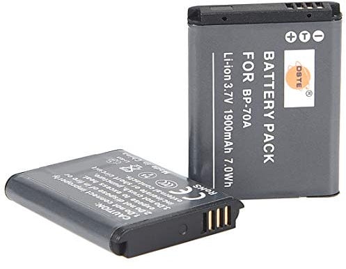 DSTE 2-Pack Replacement Battery for Samsung BP70A BP-70A EA-BP70A ST30 ST60 ST61 ST65 ST66 ST67 ST70 ST71 ST72 ST76 ST80 ST90 ST93 ST95 ST100 ST150F ST700 ST700 ST6500 SL50 SL600 SL605 SL630 TL105