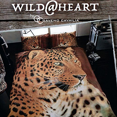 Gaveno Cavailia WILDLIFE 3D LEOPARD Bed Set with Duvet Cover and Pillow Case, Polyester-Cotton, Multi-Colour, King