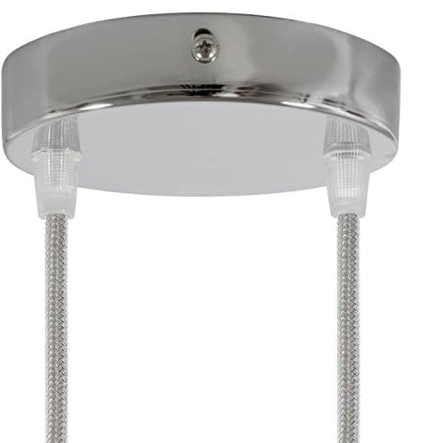 creative cables - Zylindrischer 2-Loch-Lampenbaldachin Kit aus Metall - Konisch, Chrom