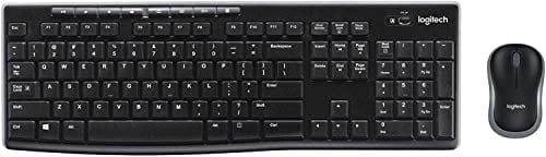Original Logitech MK270 QWERTY UK English Layout Wireless Keyboard & Mouse Combo for Windows, 2.4 GHz Wireless, Compact Mouse, 8 Multimedia and Shortcut Keys, for PC, Laptop, Mac – Black