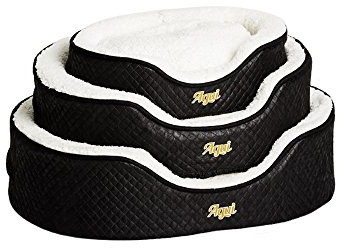 Agui AG10005 Diamond Oval Bed Haustierbett, 68 x 53 x 17 cm, S, Schwarz