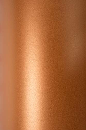 Netuno 10x Feinpapier Perlmutt-Kupferrot DIN A4 210x 297 mm 125g Sirio Pearl Copperplate Glanzpapier zum Basteln und Dekorieren Bastelpapier metallic für Einladungs-Karten edel