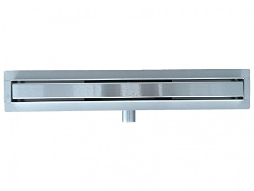 BERNSTEIN® Duschrinne 70cm für Duschkabine mit Edelstahleinsatz, Komplettset, Doppelseitiger Bodenablauf mit integriertem Siphon, Flache Edelstahl-Ablaufrinne GT02 für Badezimmer