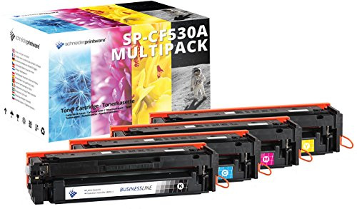 4 Schneider Printware Toner 50% mehr Leistung kompatibel zu HP 205A CF530A CF531A CF532A CF533A für HP Color Laserjet Pro MFP M180n, HP Color Laserjet Pro MFP M181fw