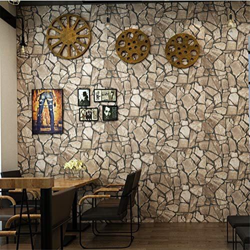 Tapeten Wallpaper 3D dreidimensionale Nachahmung Stein Tapete Stein Stein PVC Wasserdicht Hotel Bekleidungsgeschäft Tapete (Breite 0,53 m * Höhe 9,5 m) (Farbe : C)