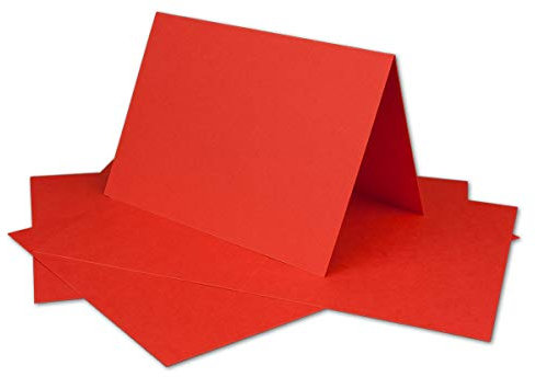 25 DIN A6 Faltkarten Rot - Karten zum Selbstgestalten 14,8 x 21 cm - Klappkarten mit 160 g/m² - Colours-4-you von Glüxx Agent