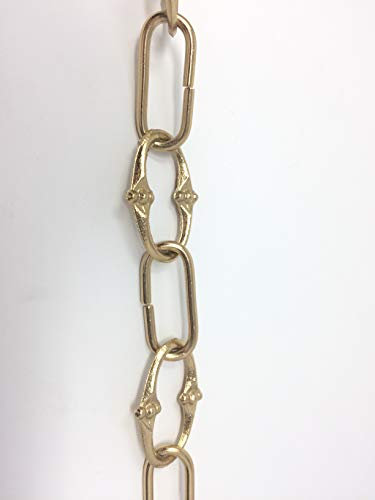 1m Lampenkette aus Messing vergoldet Leuchtenkette Dekorative Zier-Kette für Kronleuchter Luster Lüster gold