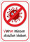 Hinweis-Aufkleber I Viren müssen draußen bleiben I 105 x 148 mm I für Einzelhandel Zuhause Praxis I Smile Klebeschild Tür-Schild I hin634