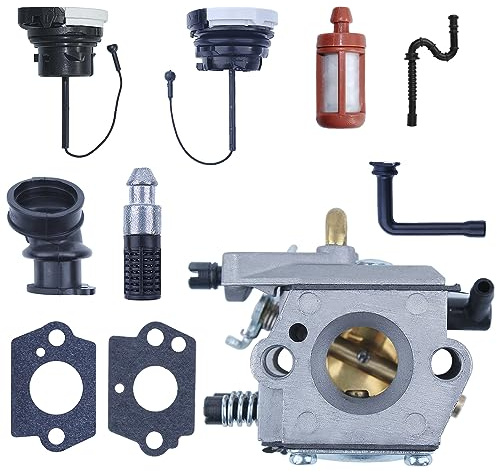 Mtanlo Vergaser WT-194 Metall für Kettensäge Stihl 024 026 MS240 MS260 MS240 260 Walbro WT-194 1121 120 0611 mit Tankdeckel, Kraftstofffilter