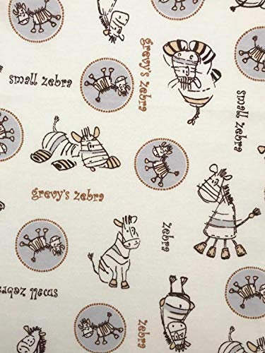 Slantastoffe Baumwollstoff Kinderstoff Zebra beige Breite 160cm ab 50 cm (0,5m)
