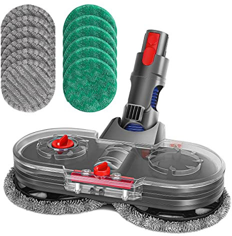 Jajadeal Elektrischer Wischaufsatz für Dyson V11 V10 V8 V7 V15 Staubsauger, Wischmopp Aufsatz Set mit 12 Mopppads und Abnehmbarer Wassertank