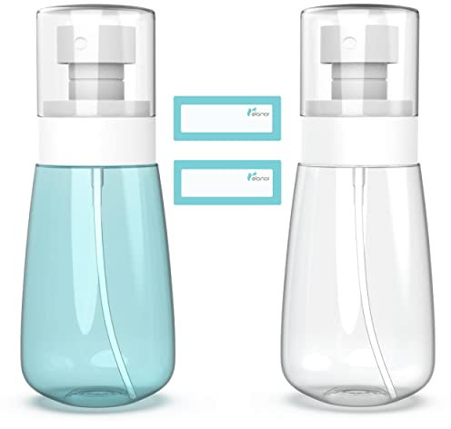 RELANOR Confezione da 2 piccole bottiglie spray da viaggio da 100 ml, con nebulizzazione fine, a prova di perdite, per toner, viso e capelli