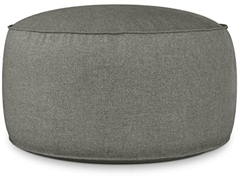 Deshome - Sitzhocker Sitzpouf Pouf rund Ø 100 cm mit abnehmbarem Polster für Innen- und Außenbereich: Sitzpouf Design für Sofa, Wohnzimmer, Schlafzimmer, Sitzhocker, Light Pouf Grau braun