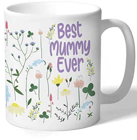 Oakridge Park Gifts Best Mummy Ever Mug, Wildflowers (Lilac Text),Pink
