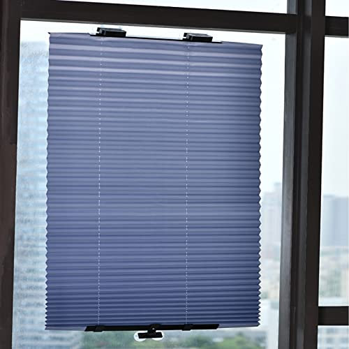 Verdunkelungsrollo Sonnenschutz Plissee Rollo mit Saugnäpfen,Blickdichtes Faltrollo,Sichtschutz und Hitzeschutz Gardinen Jalousie für Küche Fenster und Türen,Ohne Bohren (46x128cm/18x50.4in)