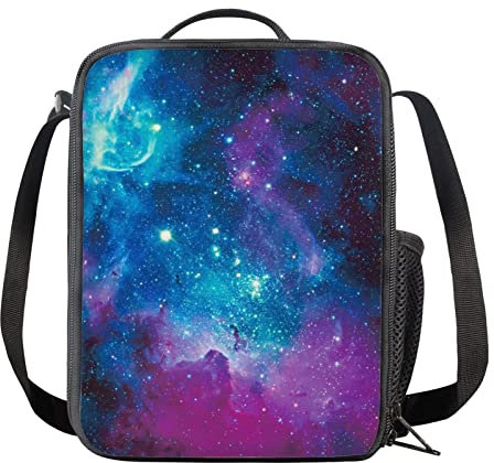 HELLHERO Galaxy Lunch Box for Kids Adults Lunch Bag Reusable Insulated Lunchboxes Meal Cooler Tote Bags for Office Work Hiking Outdoor Picnic Beach