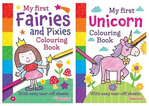 Squiggle P2251 Malbücher My First Fairies, Pixies & Unicorn, 2 Stück