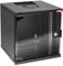HMF 63406-02 Netzwerkschrank, Serverschrank 10 Zoll | 6 HE | 300 mm Tiefe | Voll montiert | Glastür | Schwarz