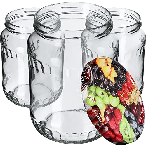 KADAX 8st Einmachgläser 720 ml, ideal zum Einkochen und Aufbewahren, Gläser mit Schraubverschluss, Einkochgläser mit Schraubdeckel, Twist Off to 82, Vorratsgläser zum Einlegen (Obst)