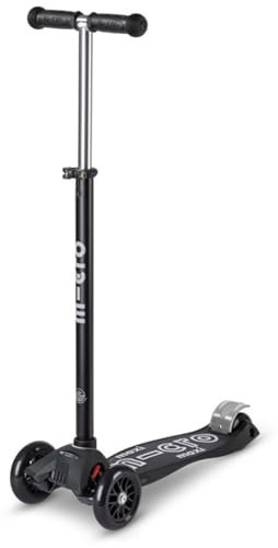 Micro Mobility Maxi Micro Deluxe Eco Black Roller für Kinder ab 5 Jahren, Farbe: Schwarz, hergestellt aus recycelten und nachhaltigen Materialien, MMD159