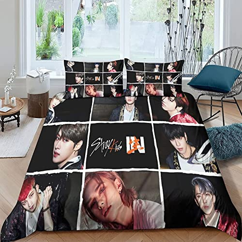 Zbeiba Bettwäsche 135x200 cm,Strey Kids Bettbezug Kissenbezüge 3D Bedrucktes Bettwäsche-Set auf Weiches Mikrofaser-Baumwolle für Teenager Erwachsene(KZ2,135x200+2 * 50x75)
