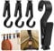 Lot de 4 pinces à linge, pinces à linge, pinces à bottes, tentes de camping, pinces à serviettes, torchons, multifonctions, pour lampe de camping, linge, séchage - Noir
