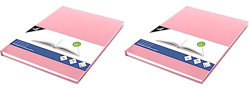 Skizzenbuch Kangaro KTC A4 blanko mit rosa Pastell Hardcover, 80 Blatt 100 gramm weiß Säurefreies Papier, K-5352 (Packung mit 2)