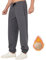 ineepor Jogginghose Herren Baumwolle Thermo Dicke Breite Jogginghosen Baggy Warme Sherpa Gefütterte Weit Gym Sporthosen Winter Track Pants mit reißverschluss Taschen
