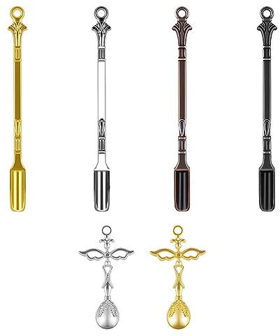 OEIOTEI 6 Stück Micro Scoop Edelstahl Medizin Löffel Labor Probenahme Löffel Schnupftabaklöffel Metal Snuff Powder Scoop Pulver Schaufel Gewürz Schaufel Mini Shovel Spoon für Salze Sand