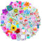 YUXIANLB 50 PCS Flower Stickers, Cute Floral Sticker Pack for Teens Girls Kids, Aesthetic Waterproof Vinyl Stickers for Laptop, Water Bottle, Phone, Scrapbook, Skageboard, Bike, Luggage