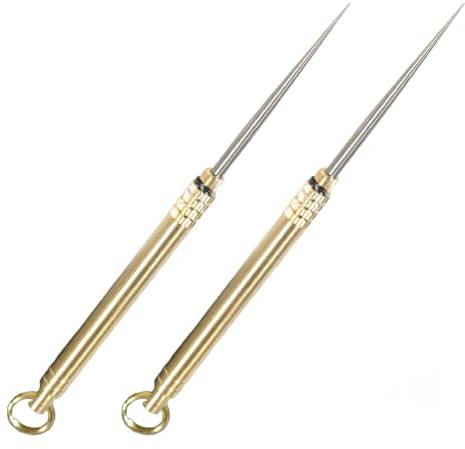 2 palillos de dientes de bolsillo, palillos de dientes portátiles de titanio con llavero, palillos de dientes reutilizables para acampar al aire libre, viajes, picnic