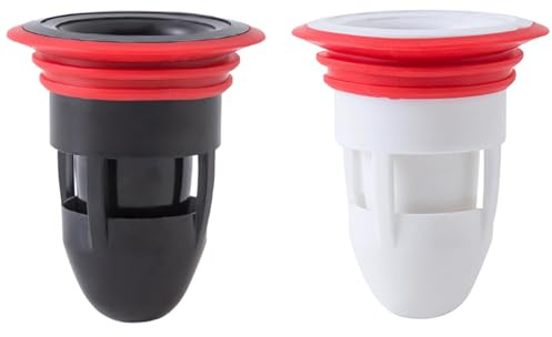 Preventore di riflusso per lo scarico del pavimento della doccia, 2 pezzi, valvola di scarico unidirezionale per fogna, tappo anti-odore, per cucina e bagno (bianco e nero)