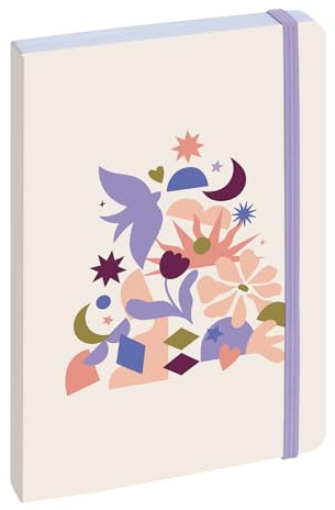 Exacompta - 1501092E – Tageskalender Forum Work & After Floral – 10 x 15 cm – August 2025 bis Juli 2026 – Motiv Blau