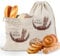 2Pcs Cotton Bread Storage Bag, Large Organic Linen Cotton Bread Bag, Reusable Bread Bags, Food Storage Bag, Bread Storage Bags, Natural Linen Bread Bags To Keep Bread Fresh, Eco Bread Bag 30X40CM