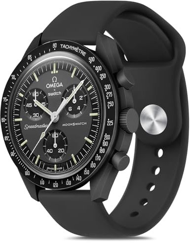 Meliya Uhrenarmbänder für Moonswatch, weiches Silikon, kompatibel mit Omega X Swatch Moonswatch Speedmaster, Rolex, Seiko, 20 mm Uhr, Swatch Omega Moonswatch Speedmaster, Ersatzband für Damen und