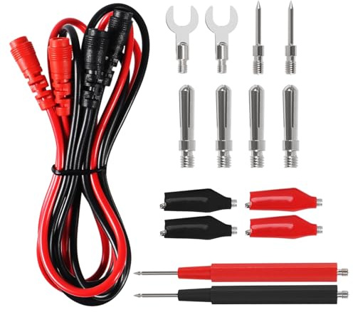 AEDIKO 16 in 1 Multimeter Test Leads Kit Digital Probes & Leads Set with Replaceable Testing Pen Test Hook Alligator Clips Banana Plug Measurement Tools for Electrical Power Experiments