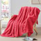 BEDELITE Kuscheldecke Flauschig Decke Klein - weiche Flanell Decken Rot 125x150 für Sofa, Deko Streifen Cord Fleecedecke als Sofaüberwurf für Wohnzimmer, Throw Blanket Wide Use