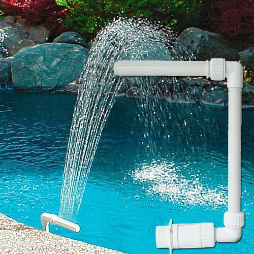Fontaine de piscine en cascade pour poissons - Améliore le paysage d'eau et la décoration de la piscine au sol - Pour la plupart des joints filetés de 3,8 cm - Retour hors sol et piscine au sol