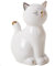 Logbuch-Verlag Katzenfigur weiß Gold Katzen Deko aus Porzellan Dekokatze Geschenk Geburtstag 13,5 cm