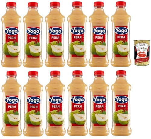 Italian Gourmet Succo di frutta Pera Birnensaft Getränk PET 12 x 1000ml süß | Bevanda dolce in bottiglia, aroma delicato per merenda; fruchtiger, Gesamtnettogewicht 12 L + Kostenlos Polpa 400g