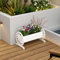 Maceta impermeable, de madera de PVC, para jardín, patio, maceta para interiores y exteriores, caja de flores para plantas, flores artificiales, maceta decorativa en forma de rueda de vagón, maceta