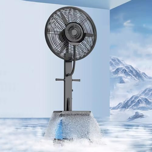 Haushaltsgeräte Ventilator mit Wasser, Profi-Außen-Standventilator mit Sprühnebelfunktion, mit 40-l-Tank, 3 Kühlgeschwindigkeiten(81CM)