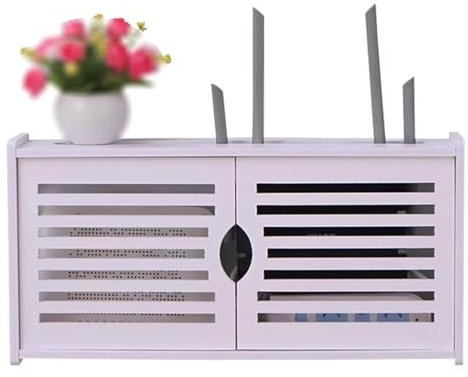 Yiustldd Router-Box zur Wandmontage, Jalousien, Dekoration, Regale, Kabelmanagement, Versteck, Schreibtisch-Aufbewahrungsschrank, Kabel-/Netzstecker-Aufbewahrung